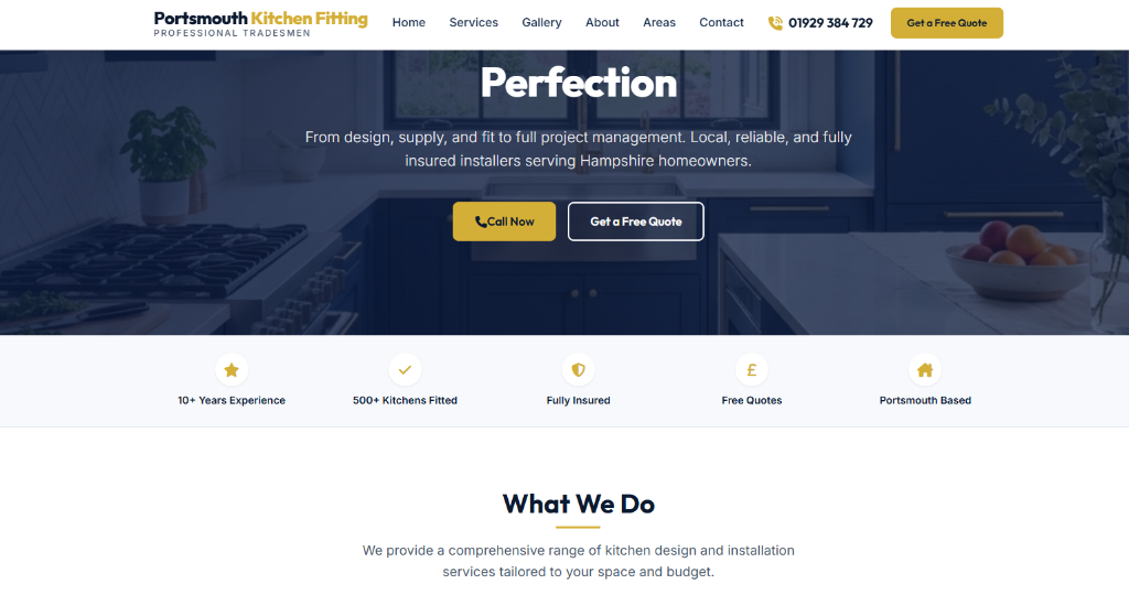 Portsmouth Kitchen Fitting Client Website Demo